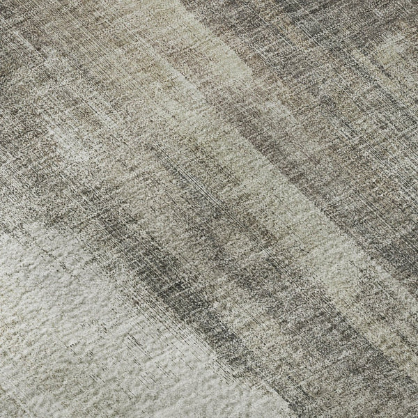 HomeRoots 8' X 10' Taupe and Ivory Abstract Area Rug - Washable, UV-Protected, Stain-Resistant for High Traffic Areas 649610