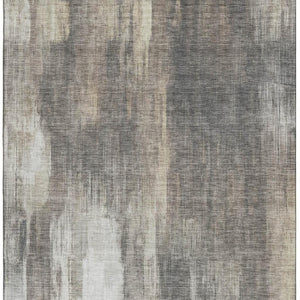 HomeRoots 10' X 14' Taupe and Ivory Abstract Area Rug - Durable, Easy-Care, UV-Protected for Modern Spaces 649612