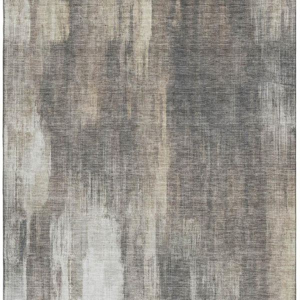HomeRoots 10' X 14' Taupe and Ivory Abstract Area Rug - Durable, Easy-Care, UV-Protected for Modern Spaces 649612