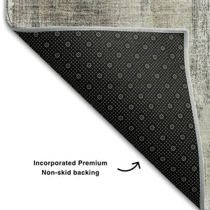 HomeRoots 10' X 14' Taupe and Ivory Abstract Area Rug - Durable, Easy-Care, UV-Protected for Modern Spaces 649612