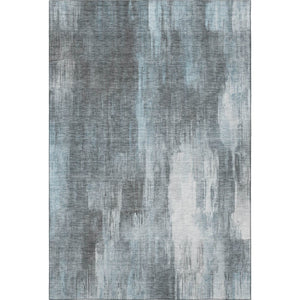 HomeRoots 8' X 10' Teal And Ivory Abstract Area Rug - Stylish, Washable, UV-Protected, Ideal for Family Spaces 649616