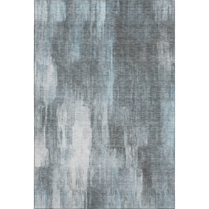 HomeRoots 9' X 12' Teal and Ivory Abstract Area Rug - Washable, UV-Protected, Stylish & Durable for Busy Homes 649617