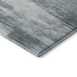 HomeRoots 9' X 12' Teal and Ivory Abstract Area Rug - Washable, UV-Protected, Stylish & Durable for Busy Homes 649617