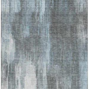HomeRoots 9' X 12' Teal and Ivory Abstract Area Rug - Washable, UV-Protected, Stylish & Durable for Busy Homes 649617