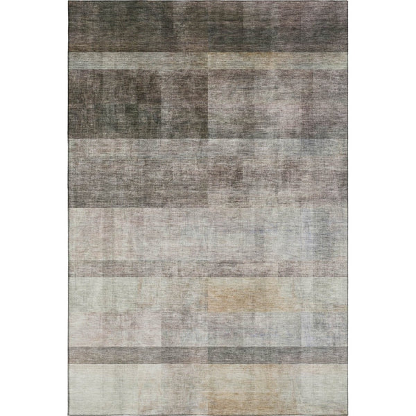 HomeRoots 8' X 10' Washable Brown & Ivory Abstract Area Rug - Durable, Stain-Resistant & UV Protected Design 649622