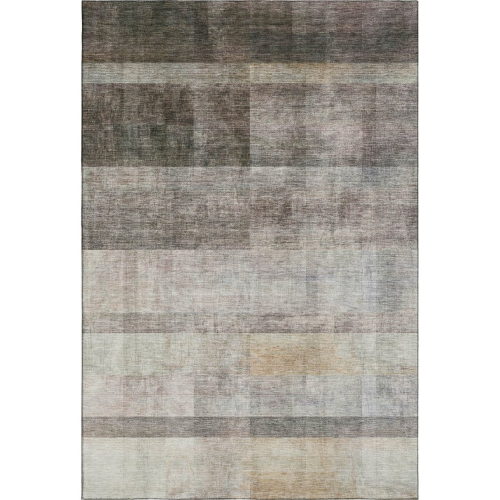 HomeRoots 9' X 12' Stylish Brown and Ivory Abstract Area Rug – Washable, Stain Resistant, UV Protected for Durability 649623