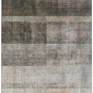HomeRoots 10' X 14' Large Brown and Ivory Abstract Area Rug - Washable, UV Protected, Stylish for Any Room 649624