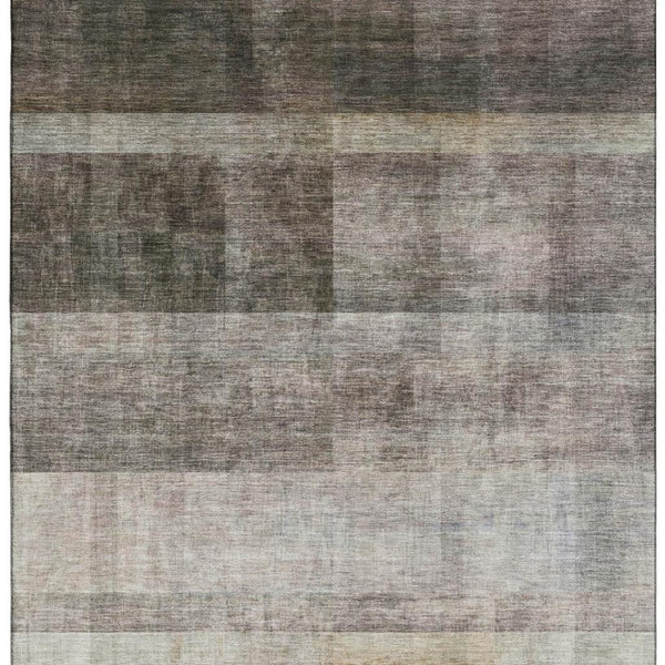 HomeRoots 10' X 14' Large Brown and Ivory Abstract Area Rug - Washable, UV Protected, Stylish for Any Room 649624