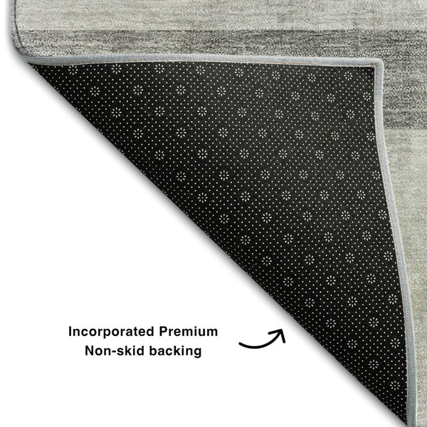 HomeRoots 10' X 14' Gray And Ivory Abstract Area Rug - Washable, UV Protected, Stain Resistant for Busy Homes 649630