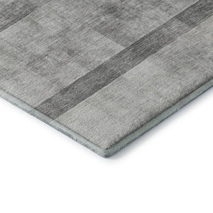 HomeRoots 10' X 14' Gray And Ivory Abstract Area Rug - Washable, UV Protected, Stain Resistant for Busy Homes 649630
