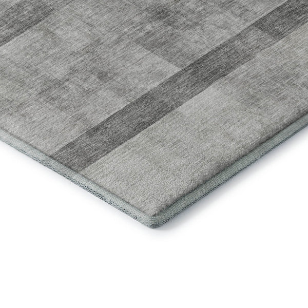 HomeRoots 10' X 14' Gray And Ivory Abstract Area Rug - Washable, UV Protected, Stain Resistant for Busy Homes 649630