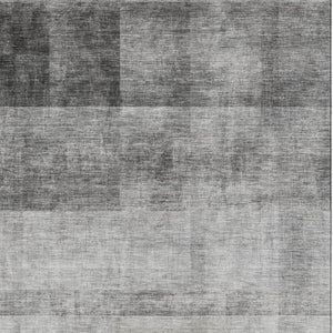 HomeRoots 10' X 14' Gray And Ivory Abstract Area Rug - Washable, UV Protected, Stain Resistant for Busy Homes 649630