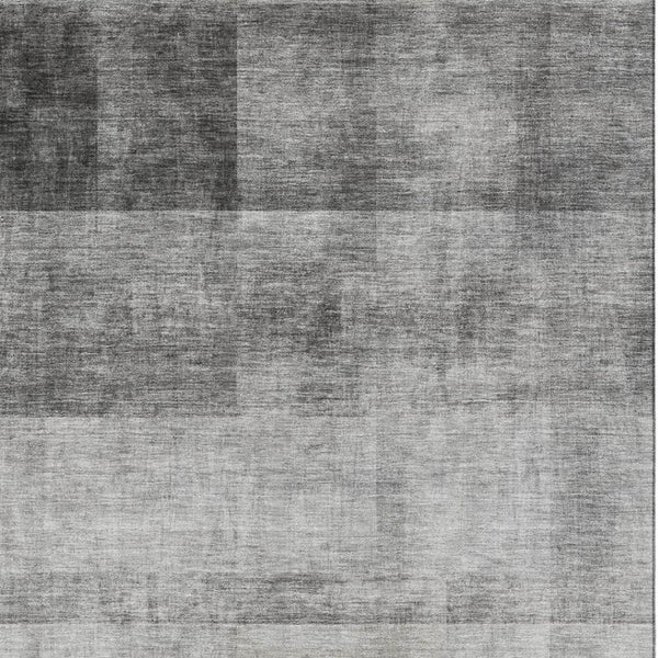 HomeRoots 10' X 14' Gray And Ivory Abstract Area Rug - Washable, UV Protected, Stain Resistant for Busy Homes 649630