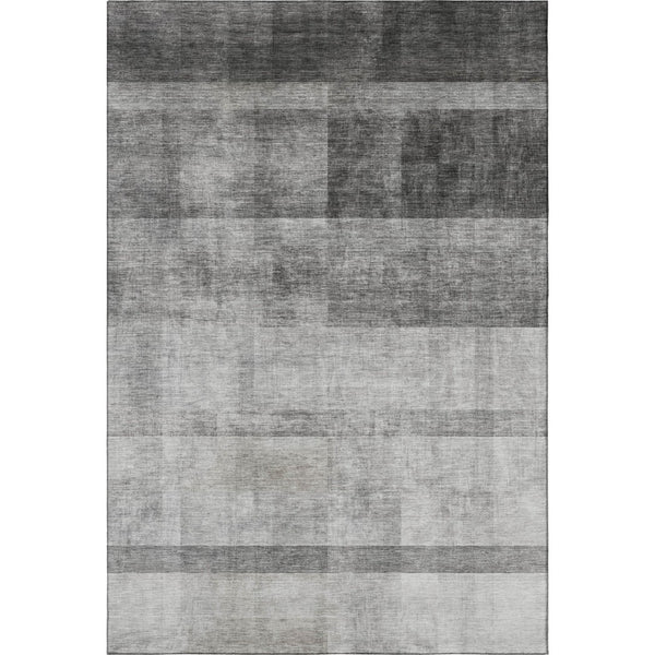 HomeRoots 10' X 14' Gray And Ivory Abstract Area Rug - Washable, UV Protected, Stain Resistant for Busy Homes 649630