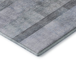 HomeRoots 8' Navy Blue & Ivory Abstract Round Rug – Washable, Durable, UV Protected for High-Traffic Homes 649633