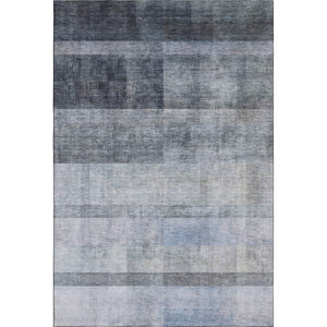 HomeRoots 9' X 12' Navy Blue & Ivory Abstract Washable Area Rug with UV Protection for High-Traffic Spaces 649635