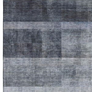 HomeRoots 10' Navy Blue & Ivory Abstract Washable Area Rug - UV Protected, Durable & Stylish for Modern Homes 649636