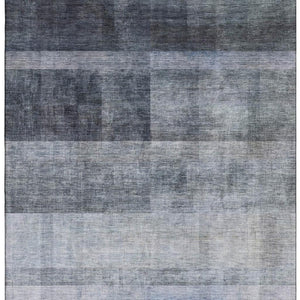 HomeRoots 10' Navy Blue & Ivory Abstract Washable Area Rug - UV Protected, Durable & Stylish for Modern Homes 649636