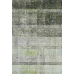 HomeRoots 8' X 10' Stylish Olive Green & Ivory Abstract Area Rug - Washable, UV Protected, Durable & Easy Care! 649640