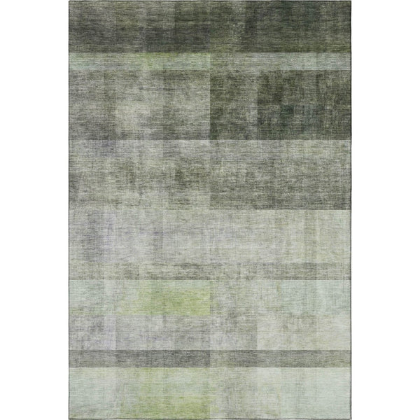 HomeRoots 8' X 10' Stylish Olive Green & Ivory Abstract Area Rug - Washable, UV Protected, Durable & Easy Care! 649640