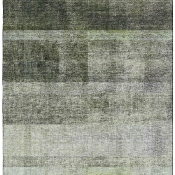 HomeRoots 10' Olive Green and Ivory Abstract Washable Area Rug - Stylish, Durable, Stain-Resistant Design! 649642