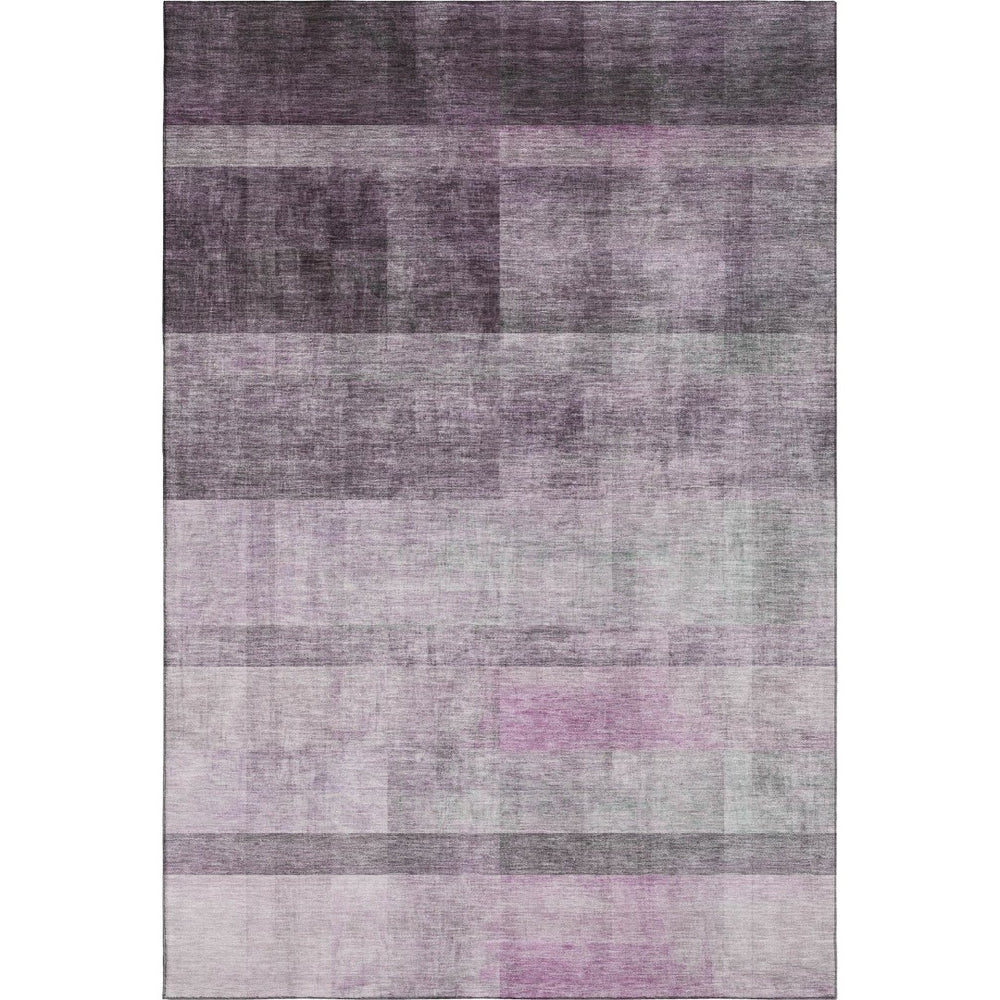 HomeRoots 8' X 10' Purple And Ivory Abstract Washable Rug - UV Protected, Stain-Resistant, Perfect For Homes! 649646