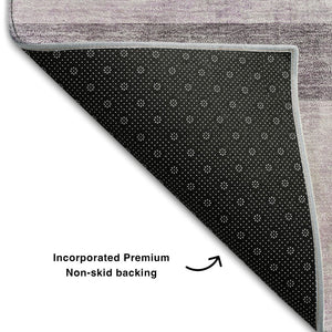 HomeRoots 10' X 14' Stylish Purple & Ivory Abstract Washable Area Rug with UV Protection for Family Homes 649648
