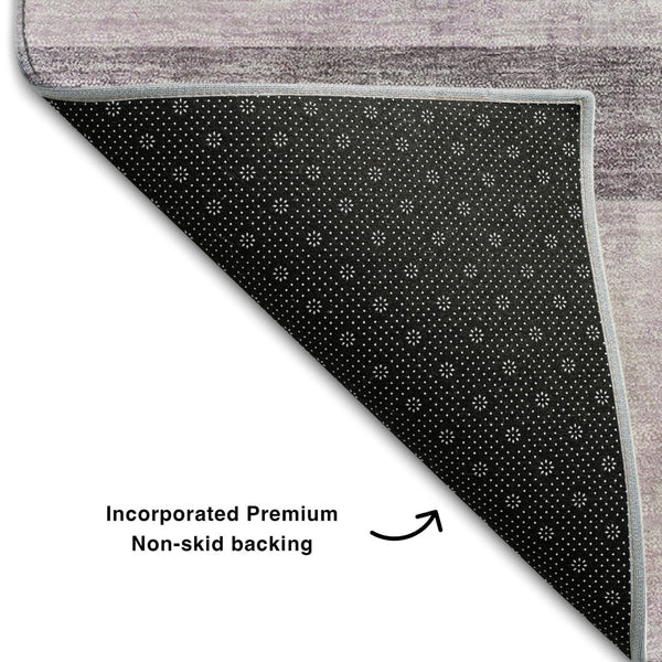 HomeRoots 10' X 14' Stylish Purple & Ivory Abstract Washable Area Rug with UV Protection for Family Homes 649648
