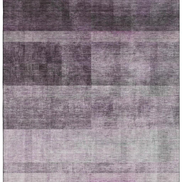 HomeRoots 10' X 14' Stylish Purple & Ivory Abstract Washable Area Rug with UV Protection for Family Homes 649648