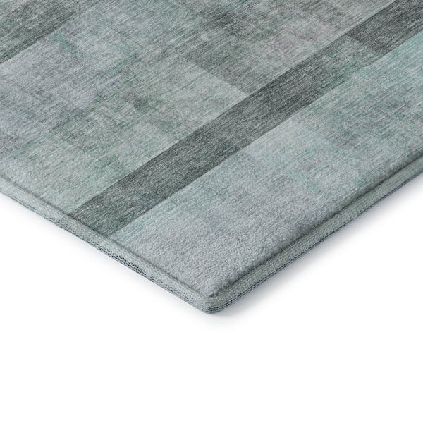 HomeRoots 5' X 8' Teal And Ivory Abstract Area Rug - Washable, UV Protected, Durable for High Traffic Spaces 649656