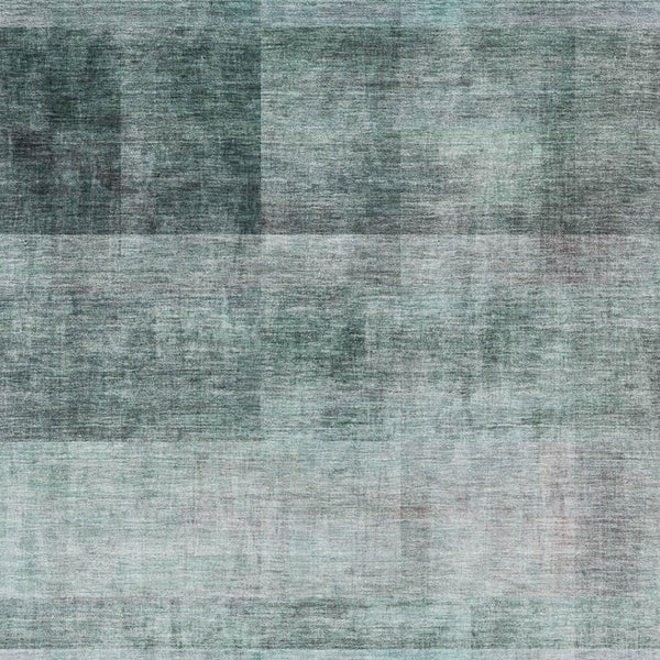 HomeRoots 5' X 8' Teal And Ivory Abstract Area Rug - Washable, UV Protected, Durable for High Traffic Spaces 649656