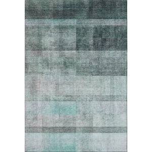 HomeRoots 9' X 12' Teal And Ivory Abstract Area Rug - Washable, UV-Protected, Durable, Perfect for High-Traffic Spaces 649659