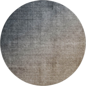 HomeRoots 8' Gray and Brown Ombre Round Rug - Washable, UV-Protected, Soft, Durable, Perfect for Family Spaces! 649669