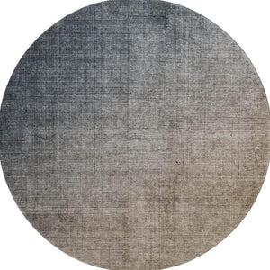 HomeRoots 8' Gray and Brown Ombre Round Rug - Washable, UV-Protected, Soft, Durable, Perfect for Family Spaces! 649669