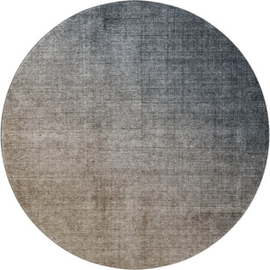 HomeRoots 8' Gray and Brown Ombre Round Rug - Washable, UV-Protected, Soft, Durable, Perfect for Family Spaces! 649669