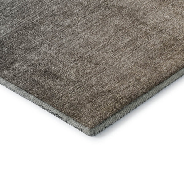 HomeRoots 8' X 10' Ombre Gray & Brown Washable Area Rug - Durable, UV-Protected, Family-Friendly Design 649670