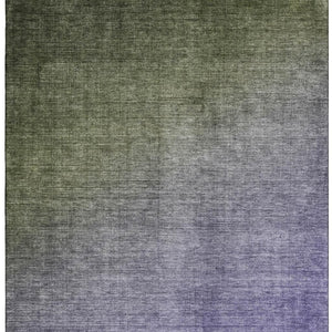 HomeRoots 10' Olive Green & Purple Ombre Area Rug - Stylish, Washable, UV-Protected, Perfect for Kids & Pets! 649684