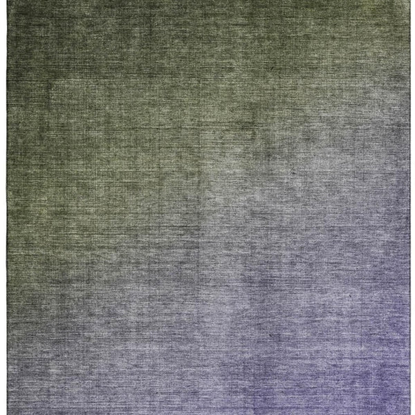 HomeRoots 10' Olive Green & Purple Ombre Area Rug - Stylish, Washable, UV-Protected, Perfect for Kids & Pets! 649684