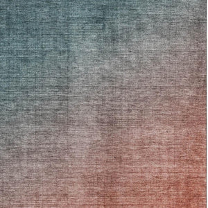 HomeRoots 5' X 8' Teal Ombre Area Rug - Stylish, Washable, UV-Protected for High-Traffic Home Spaces! 649686