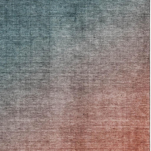 HomeRoots 5' X 8' Teal Ombre Area Rug - Stylish, Washable, UV-Protected for High-Traffic Home Spaces! 649686