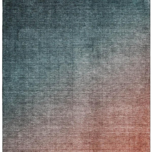 HomeRoots 5' X 8' Teal Ombre Area Rug - Stylish, Washable, UV-Protected for High-Traffic Home Spaces! 649686
