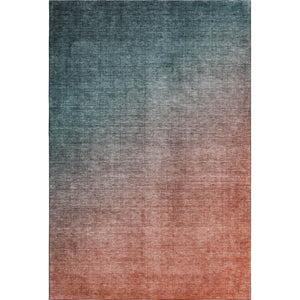 HomeRoots 5' X 8' Teal Ombre Area Rug - Stylish, Washable, UV-Protected for High-Traffic Home Spaces! 649686