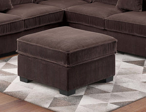 English Elm Modern Corduroy Sectional Set with Usb Charging Ottoman and Accent Pillows for Living Room B011S02198