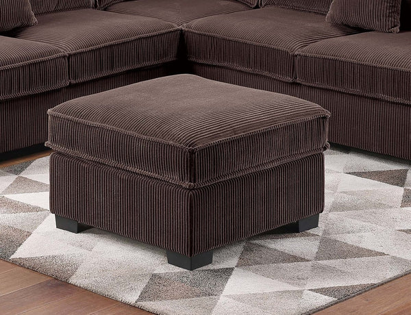 English Elm Modern Corduroy Sectional Set with Usb Charging Ottoman and Accent Pillows for Living Room B011S02198