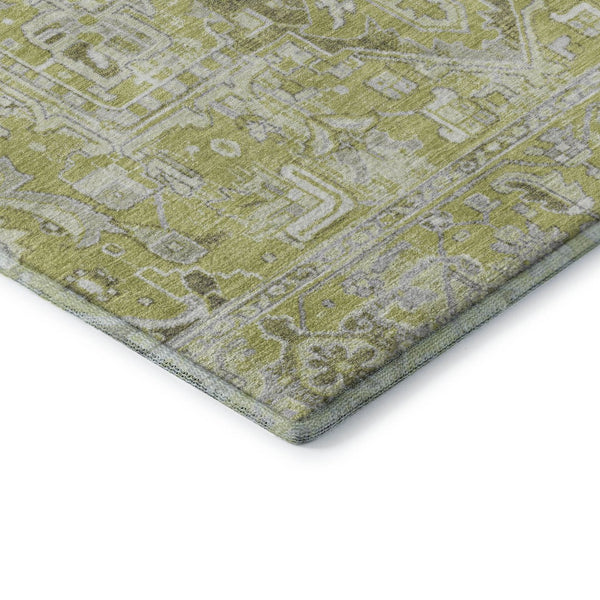 HomeRoots 8' X 10' Fern Green & Ivory Oriental Area Rug - Washable, UV Protected, Soft & Durable for Homes 649694