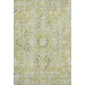HomeRoots 9' X 12' Elegant Fern Green & Ivory Oriental Area Rug - Washable, Stain Resistant & UV Protected 649695
