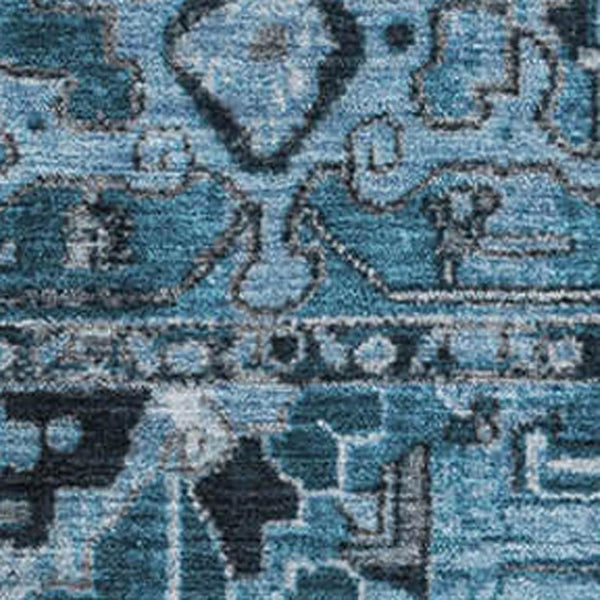 HomeRoots 5' X 8' Blue and Ivory Oriental Area Rug - Washable, Stain-Resistant, UV-Protected for Every Room 649698