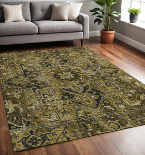 HomeRoots 5' X 8' Brown Gray Ivory Washable Area Rug with UV Protection - Stylish, Durable & Stain-Resistant! 649704