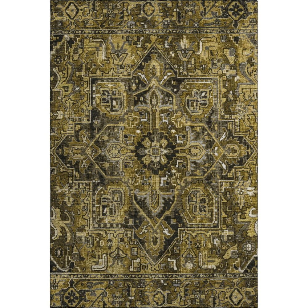 HomeRoots 5' X 8' Brown Gray Ivory Washable Area Rug with UV Protection - Stylish, Durable & Stain-Resistant! 649704