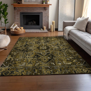 HomeRoots 5' X 8' Brown Gray Ivory Washable Area Rug with UV Protection - Stylish, Durable & Stain-Resistant! 649704